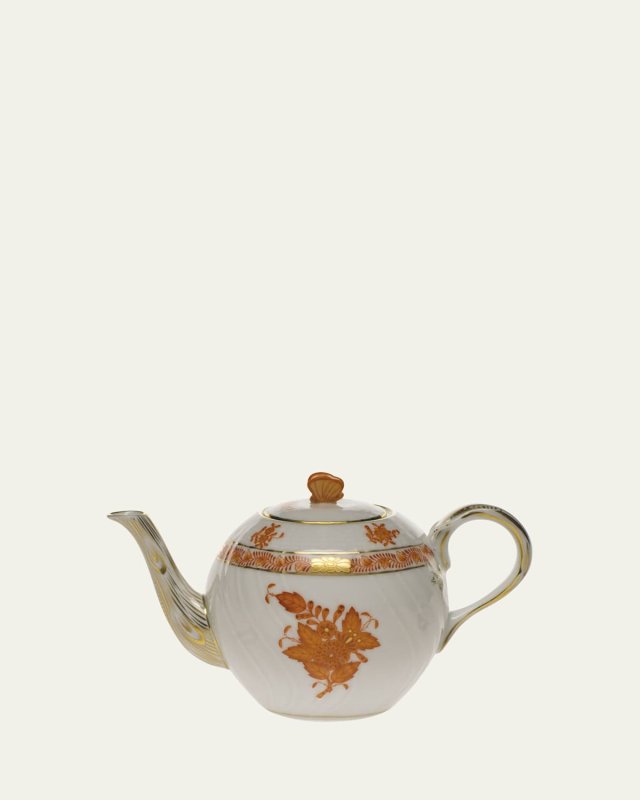 Chinese Bouquet Rust Teapot with Butterfly